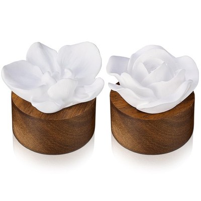 2 Pcs Ceramic Rose Diffuser Flower Passive Essential Oil Diffuser Flower Cera...