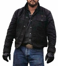 Herren Cole Hauser Rip Wheeler Denimjacke Schwarz Baumwolle
