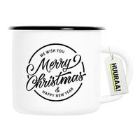 Emaille Tasse Merry Christmas Schriftzug Geschenkidee Merry Christmas Geschenk P