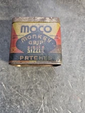 Vintage Monkey Grip Sizzle Vulcanizing Patch Can With  Patches 