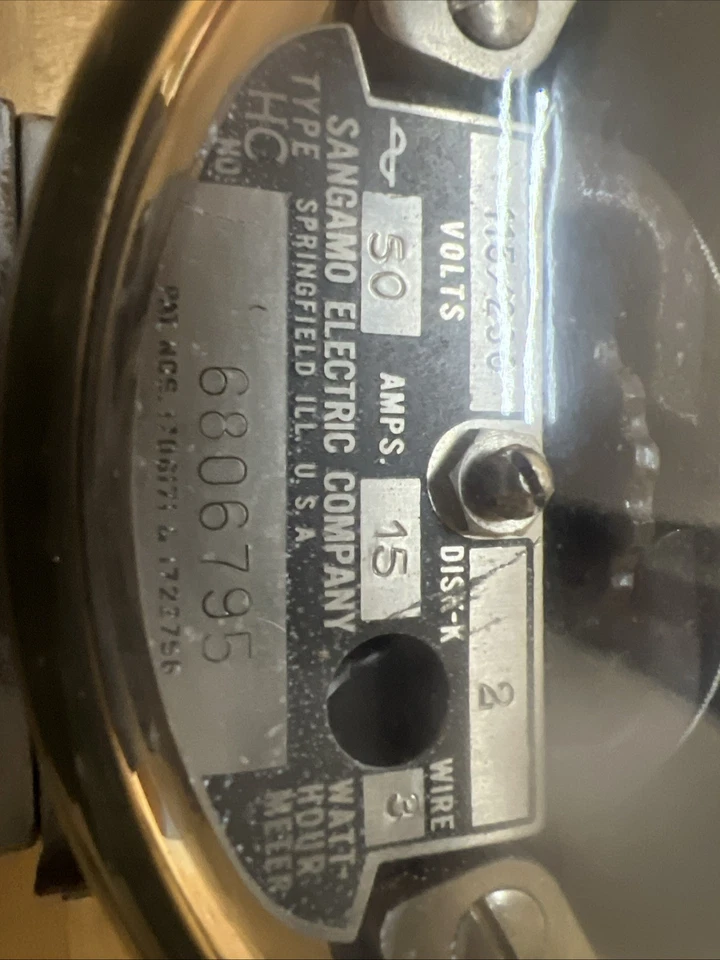 Medidor de vatiour Sangamo 15 AMP TIPO HC Foto 4 de 4