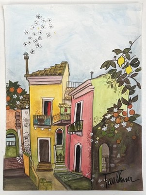 Henry Faulkner Drawing on old paper (Handmade) signed and stamped artwork