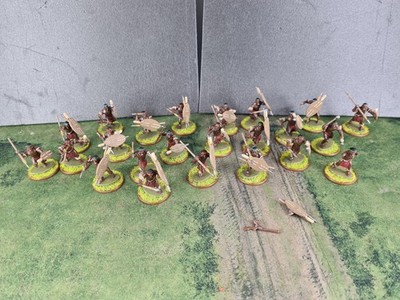 28 mm Zulu Krieger bemalte Plastik Miniaturen Anglo-Zulu Warlord Spiele Lot 2