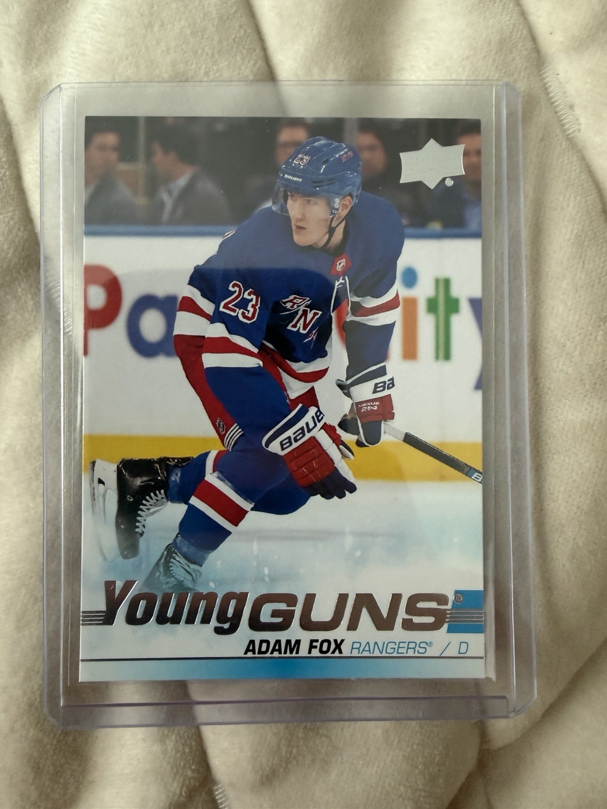 2019-20 Upper Deck #228 Adam Fox Young Guns Rookie Card RC NYR New York Rangers