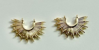 2 Pieces 18k Gold Filled Crescent Sun Charm