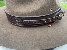 Vintage BSA Boy Scouts Leader Felt Campaign Hat Leather Band Montana Peak VTG