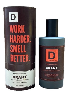 duke cannon proper cologne grant 1.7oz scuffed box