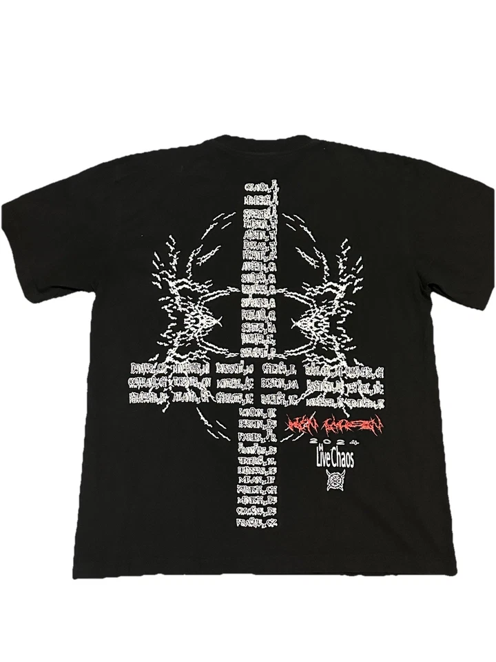 Camiseta grande Ken Carson Live A Great Chaos Tour Merch ópio dupla face - Imagem 4 de 4