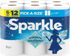Sparkle Pick A Size Paper Towels 6 Double Rolls 660 Sheets Total Strong 2 Ply