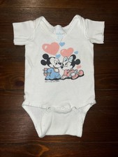 Vintage 1984 Baby Dundee Minnie  Mickey Bodysuit Small 15-18 Pds