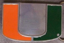 NCAA Pewter Belt Buckle Miami Hurricanes NEW
