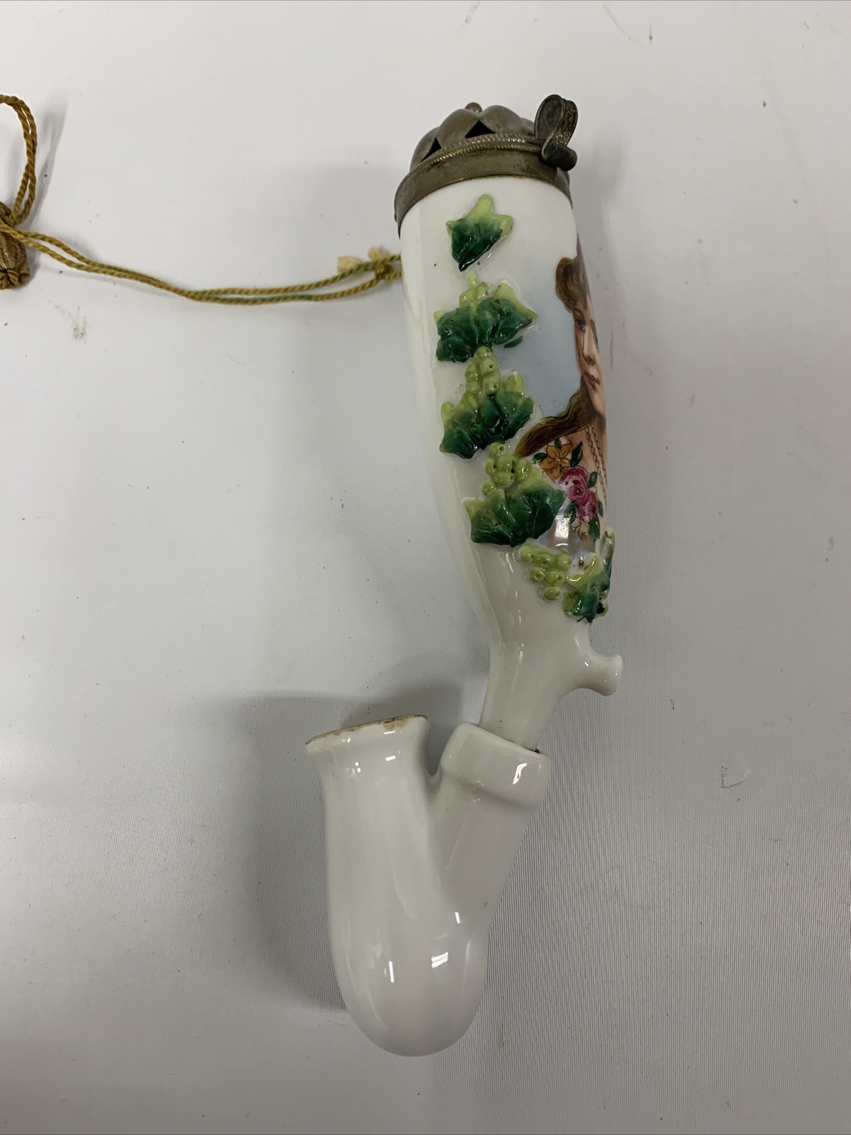 Antique German Porcelain Pipe Bowl Painted Woman Lady Kaiser eBay