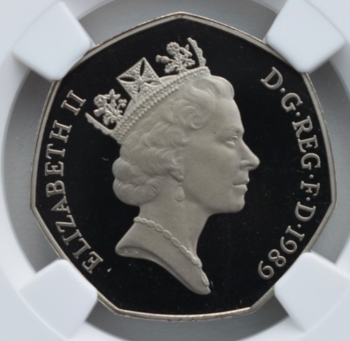 1989 50p Fifty Pence Proof NGC PF69 Great Britain Britannia - Picture 2 of 3