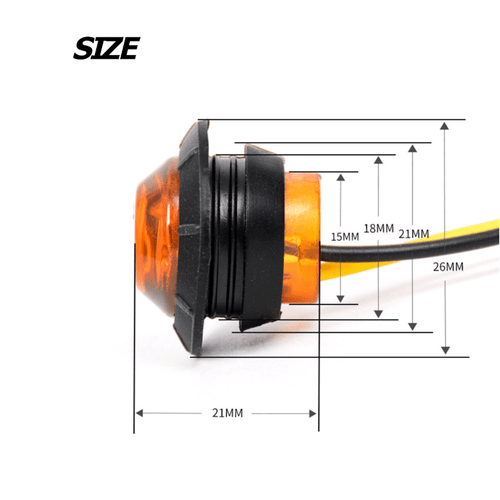 3/4" 12V Marker LIGHTS LED Bullet Amber Red Truck Trailer RV Round side Lamp - Bild 7 von 31
