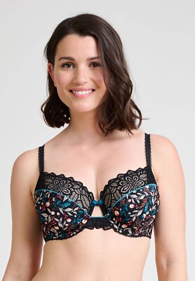 SANS COMPLEXE Noemie Balconette BH Floral UK 36C BRANDNEU