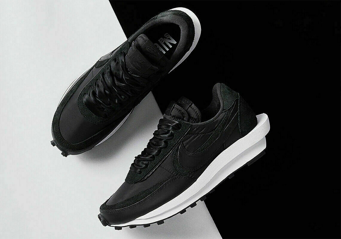 Sacai X Nike Ldwaffle Black Trainers Sneakers Shoes 8.5 / 42