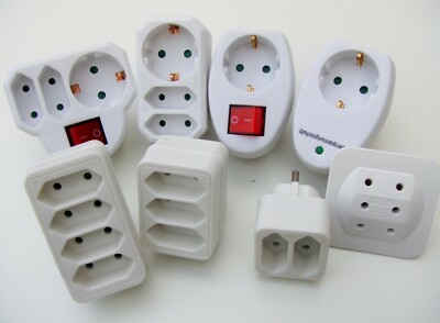 NEU MEHRFACHSTECKDOSE ADAPTER KOMBI-ADAPTER EUROPA-ZWISCHENSTECKER EURO + SCHUKO