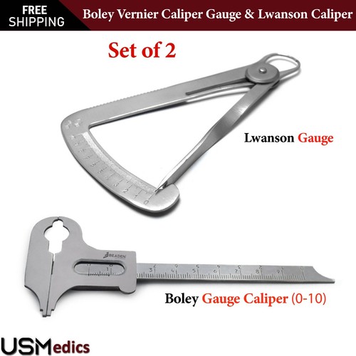 Dental Micro Boley Gauge - Stainless Steel Teeth Size Measuring Instrument For Dental Labs & Dentistry