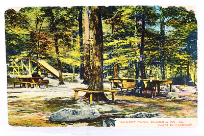 Sunset Park Cambria County PA Antique 1914 Postcard