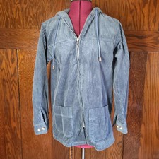 Rosemary & Ivy Corduroy Jacket 100% Cotton Size Small Blue Made In Kuwait