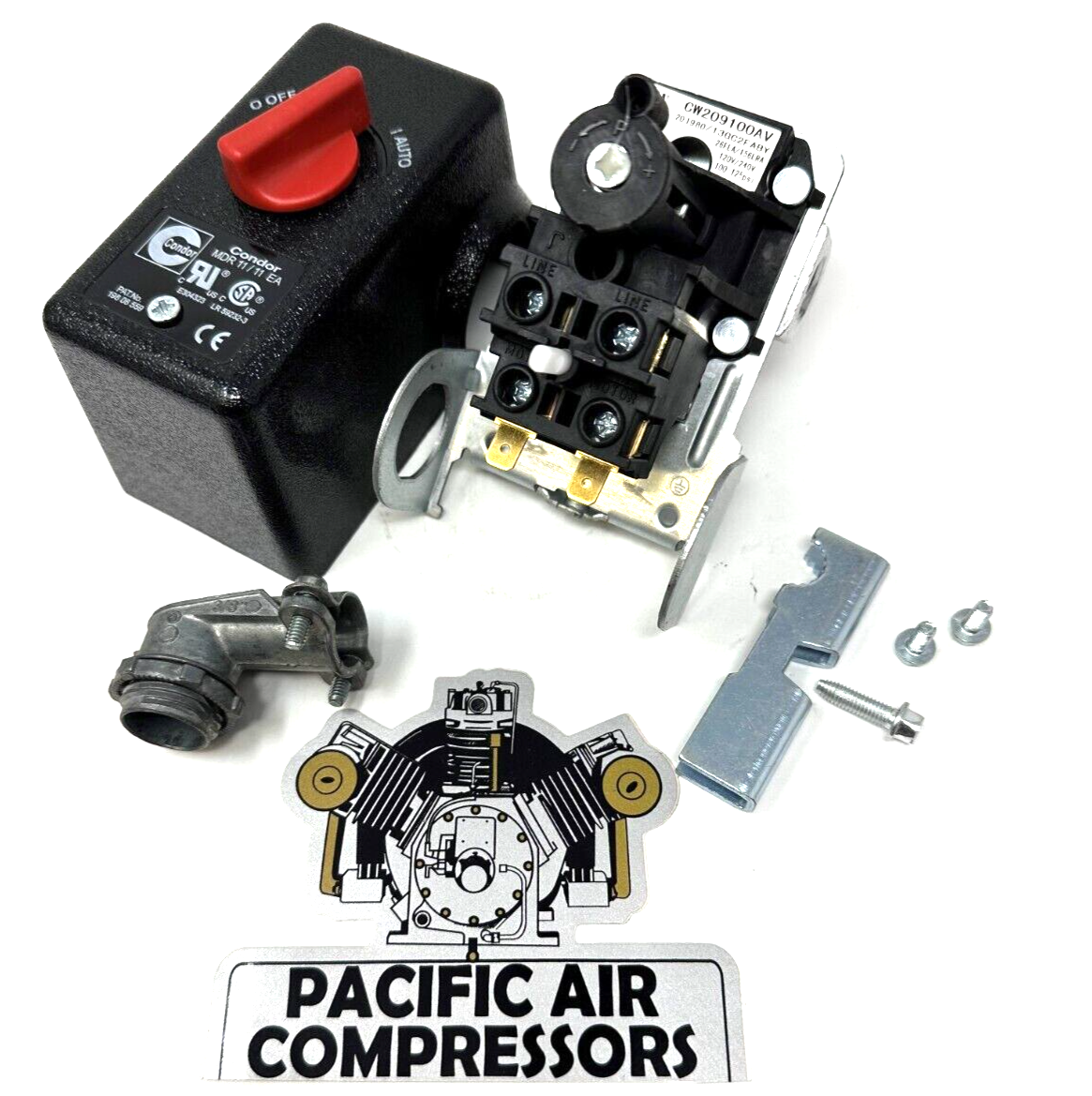 CW207579AV CAMPBELL HAUSFELD PRESSURE SWITCH 100-125 PSI 4 PORT 26