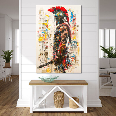 Leinwand Bild Sparta Spartaner Wandbild Deko Kunstdruck Wohnzimmer Büro Abstrakt