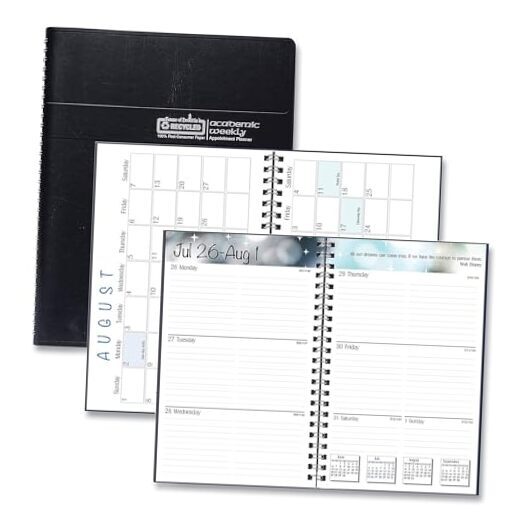 2023 - 2024 Weekly Academic Planner Assignment Book, Black, 5 x 8 Inches,