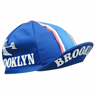 BROOKLYN RETRO VINTAGE CYCLING TEAM MADE ITALY UNDER HELMET BIKE HAT CAP - Blau
