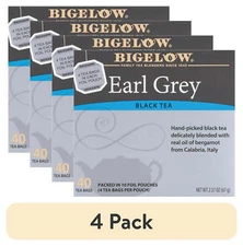 (4 pack) Bigelow Earl Grey, Black Tea Bags, 40 Count