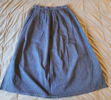 Size 10 Womens Vintage Calvin Klein Jean Blue Denim Skirt Made In USA Cotton