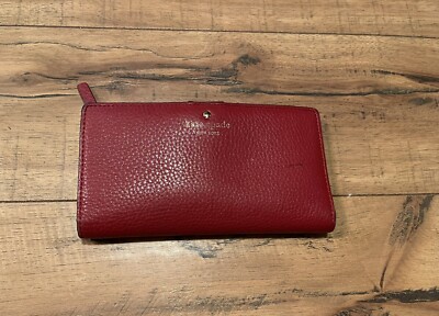 Kate Spade Red Leather Bi-fold Wallet ~ EUC ~ *WOW* | eBay display picture 1