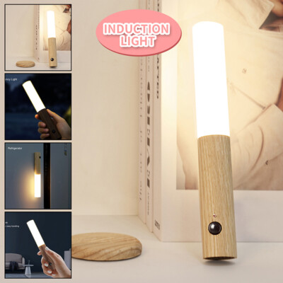 Motion Sensor LED Night Lights Body Cabinet Induction Wall Lamp Magnetic Base