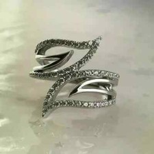 14K White Gold Plated 2.00 Ct Round Cut Real Moissanite Women's Engagement Ring