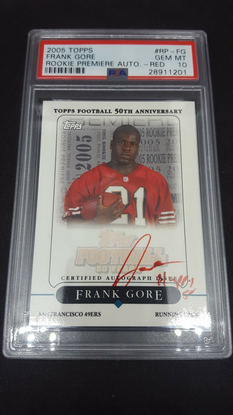Frank Gore Topps Rookie Premiere Autograph #RPFG Rookie Premiere Autograph