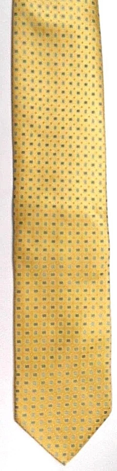 Sun River Clothing Men's Polyester Tie 58.5" X 3.5" Yellow w/ blue Geometric - Image 2 of 3