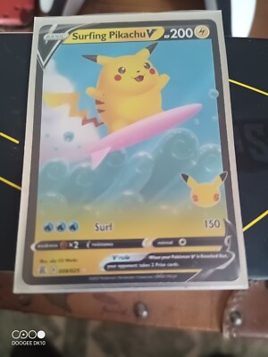 Pokémon TCG Surfing Pikachu V Celebrations 008/025 Holo Ultra Rare
