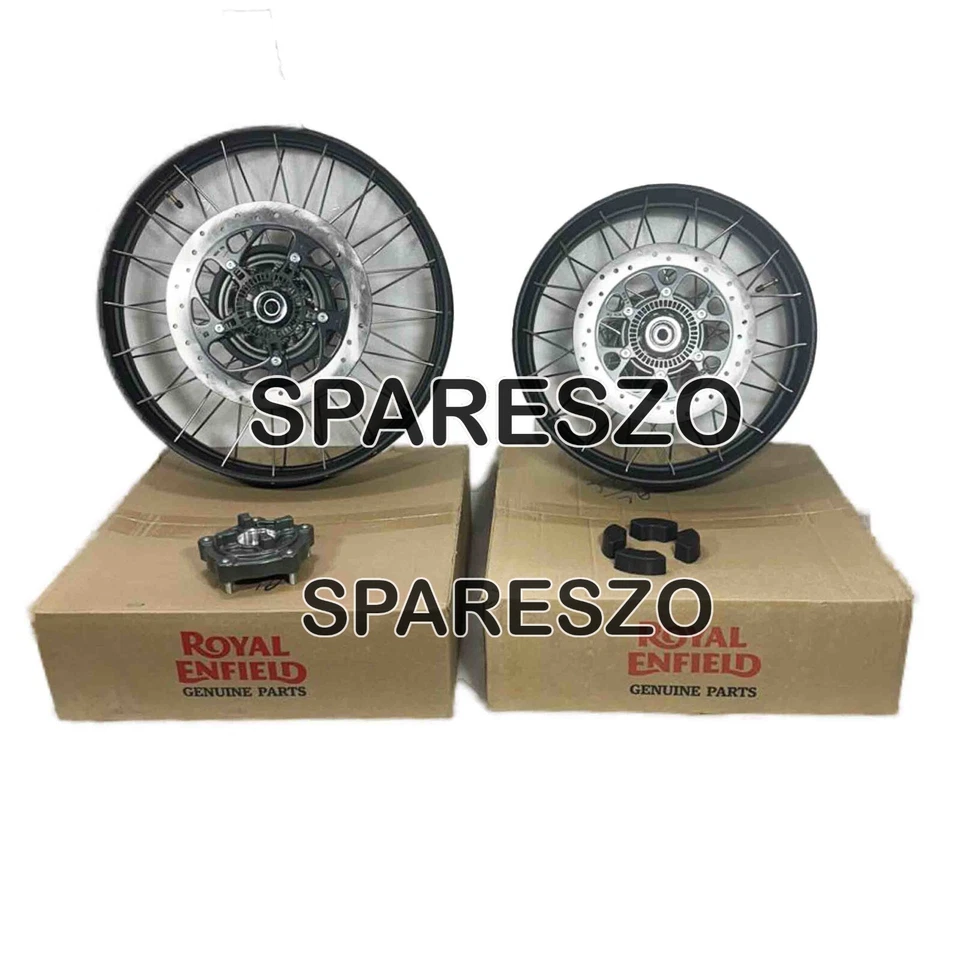 BLACK TUBELESS SPOKED WHEELS FRONT & REAR FIT FOR ROYAL ENFIELD HIMALAYAN 450 - Image 2 of 4