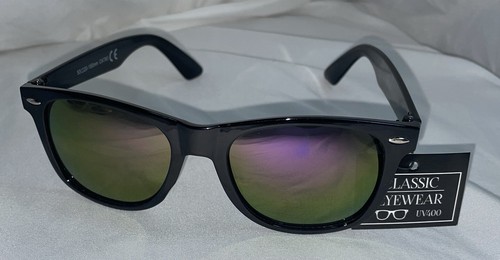 Classic Trendy Retro Sunglass UV400 Protection Unisex Style Purple Yellow Tint - Picture 6 of 6