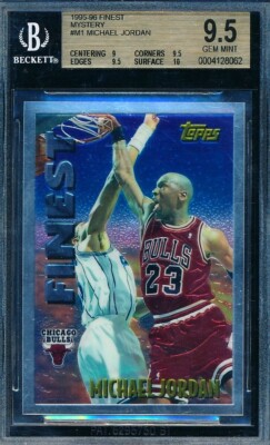 MICHAEL JORDAN 1995-96 TOPPS MYSTERY FINEST BGS 9.5 CARD #M1!  POP 10 IN 30 YRS!