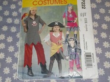 McCALL'S P222/5495 GIRLS PIRATE COSTUME PATTERN-UNCUT-SIZES 3-6