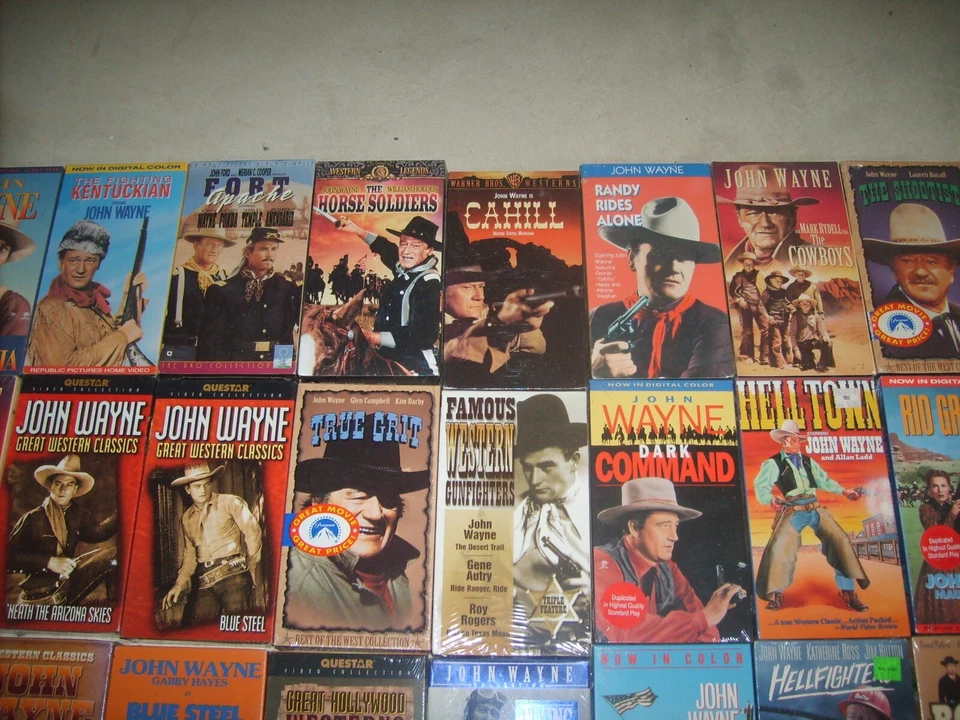 50+ Vintage WESTERNS CLASSICS VHS NEW Factory Sealed Tape Lot WAYNE EASTWOOD - Image 3 of 4