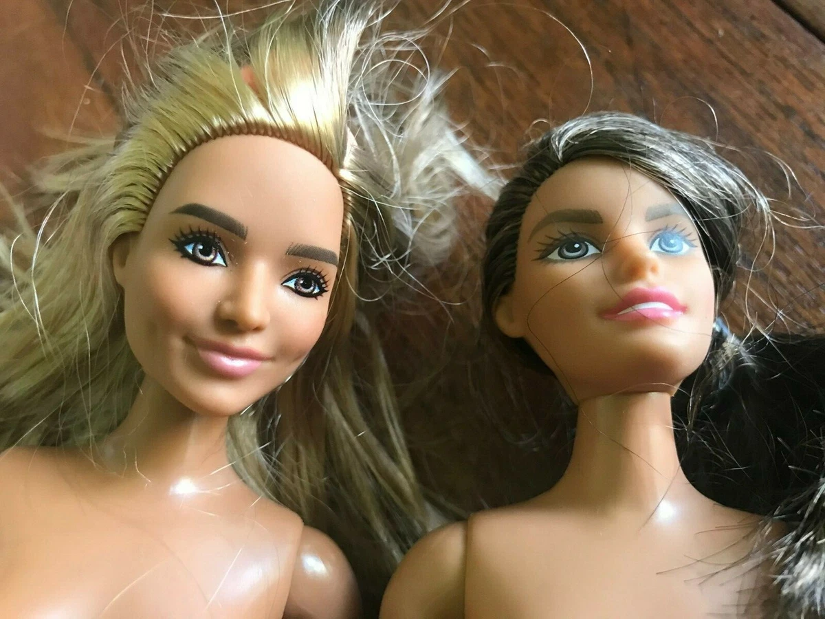 lot of 2 plus size Curvy Barbie tan brunette blond hispanic body positivity