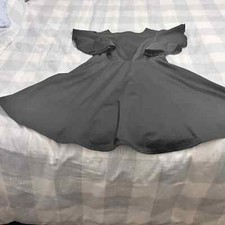 Shein Simple Black Dress with Elastic Waist and Short Bell Sleeves Size S