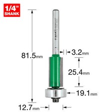 Image of Trend CRAFTPRO Bearing Guided Overlap Trimmer Router Cutter 12.7mm 25.4mm 1/4"