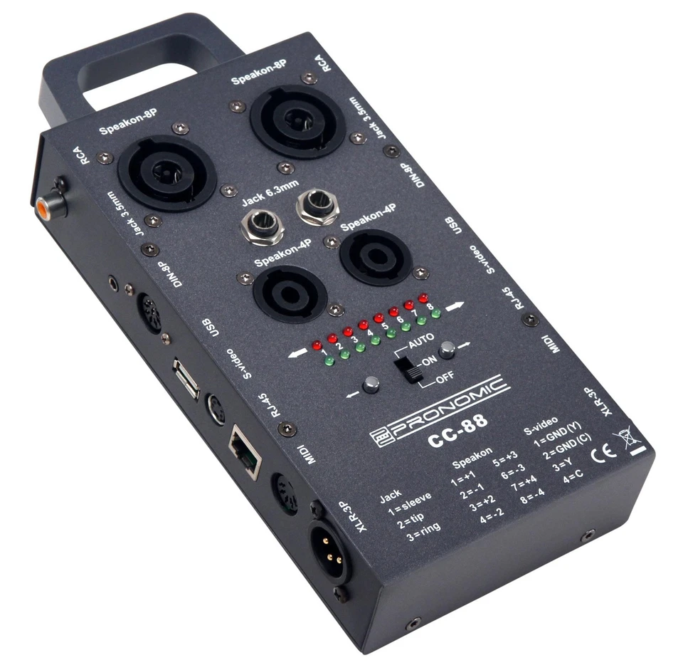 Tester per Cavi Audio Testare Cavo SPK Speakon USB Jack RCA XLR Midi RJ45 LED - Immagine 2 di 4