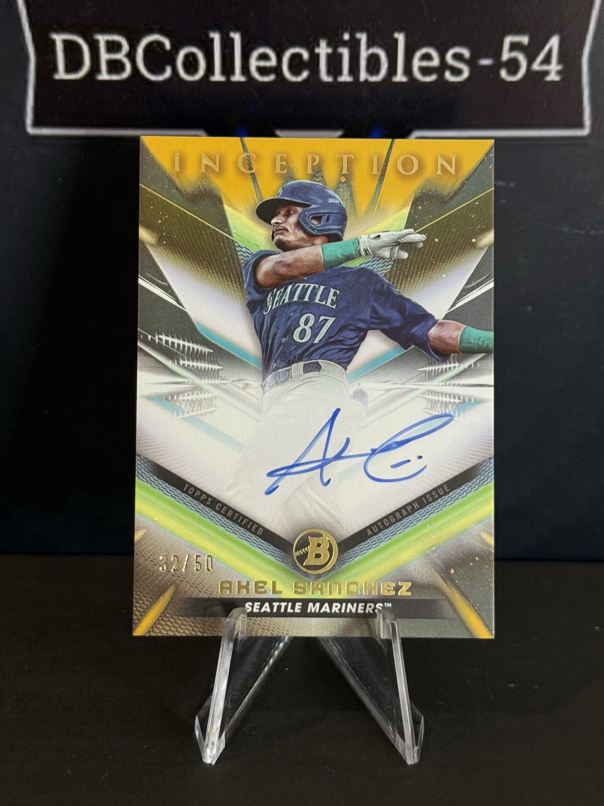 2023 Bowman Inception Axel Sanchez Gold Auto 32/50 Seattle Mariners 
