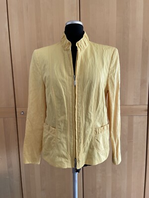 NEU Luxus GERRY WEBER Blazer Bolero Jacke 40 M Gelb 2 Wege Reißverschluss