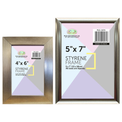 4''x6'' oder 5''x 7'' Styrol Foto Bild Poster Rahmen mit Rand Silber Wohndeko