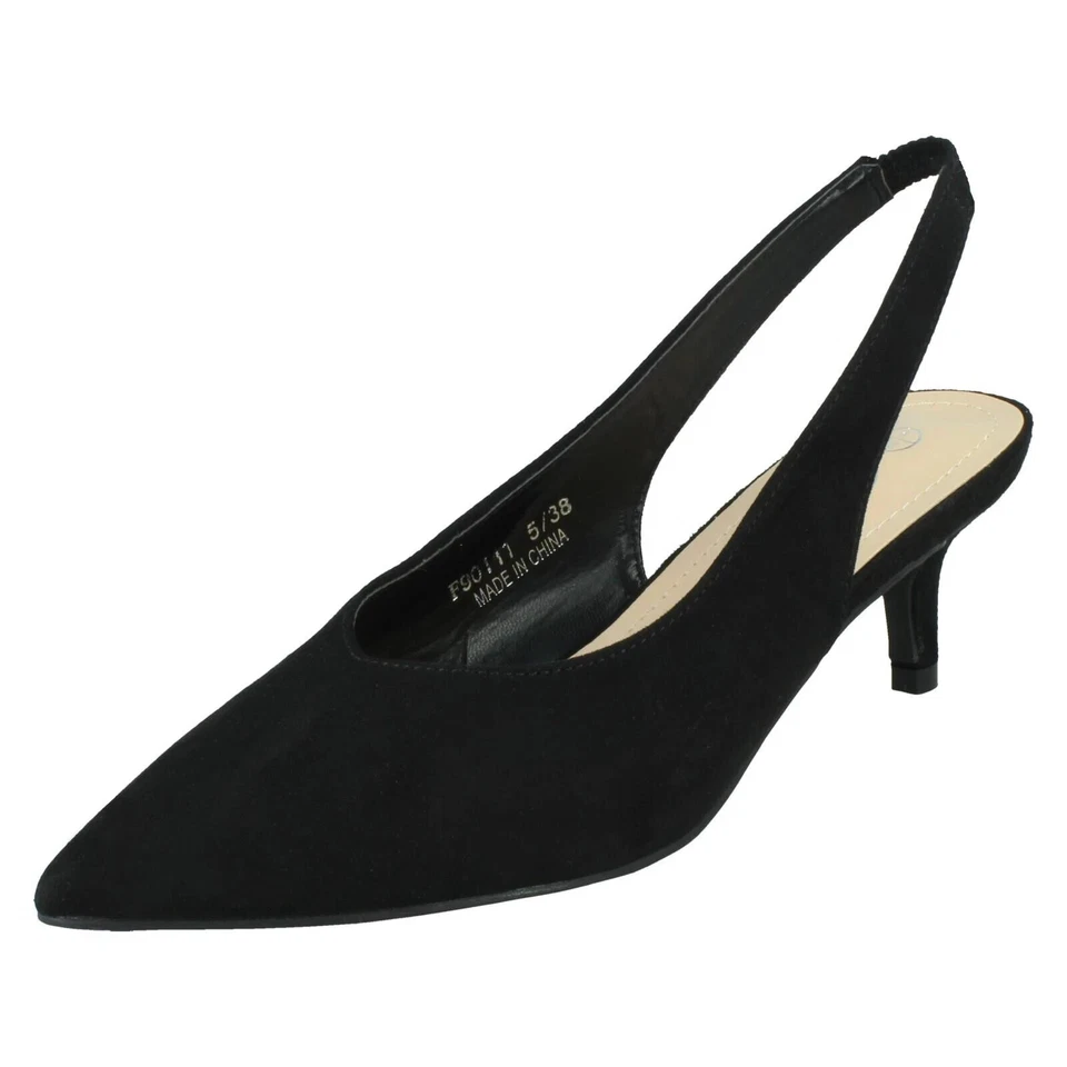 Zapatos de tacón de microfibra Spot On Sling Back para dama: F9R0111 Foto 4 de 4