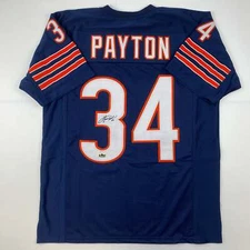 Facsimile Autographed Walter Payton Chicago Blue Reprint Jersey Size Men's XL